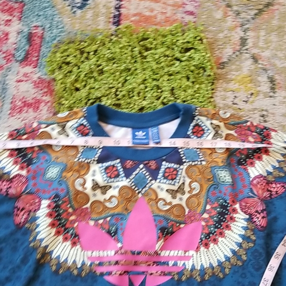 FARM RIO × ADIDAS Collab BLUE Butterflies FEATHERS Leggings P/O Sweatshirt SET S - Picture 15 of 16